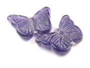 Glasperlen, Schmetterling groß, 29x15 mm, violett