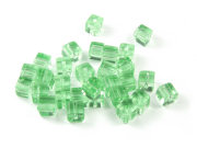 Glasperlen, Würfel, 4,5 mm, grün
