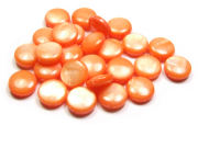 Muschelperlen, flach, rund, 10 mm, Orange