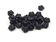 Glasperlen, Blümchen-Scheiben, 7x3 mm, schwarz