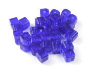 Glasperlen, Würfel, 4,5 mm, royalblau