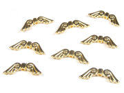 Metallperle, Flügel, 20x7,5 mm, goldfarben