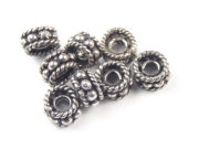 Metallperle, Minirondelle, 5x3 mm