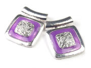Fädelelemente, Ornamentquadrat, 19 mm, lila