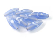 Glasperlen,  Oliven, 25x8,5 mm, himmelblau