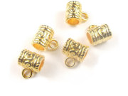 Metallperlen mit Öse, 9x7 mm, goldfarben
