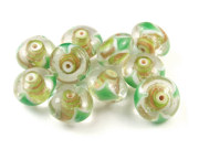 Lampenperle, Lampwork, Rondelle, 17x10 mm,