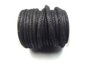 Lederband, velvet print, 4,0 mm, black 