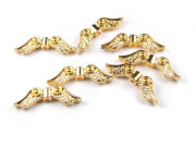 Metallperlen, Engelflügel, vergoldet