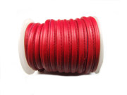 Lederband, genäht, 5.0 mm, rot