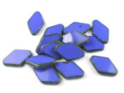Perlen, böhmisch, 20x12x3 mm, kobaltblau