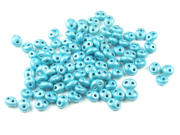 Preciosa Twin Beads, 4x2,5 mm, türkis matt