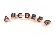 Buchstabenperlen, 10x9x4 mm, rosé vergoldet