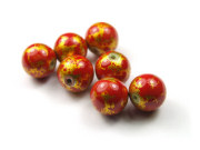 Marmorierte Perlen,10 mm, rotgoldfarben