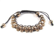 Shamballa Armband mit vergoldeten Schädelperlen un