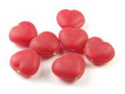 Glasperle, Serie Shakti M, Herz, 12 mm, rot
