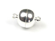 Magnetverschluss, Kugel, 8 mm, versilbert