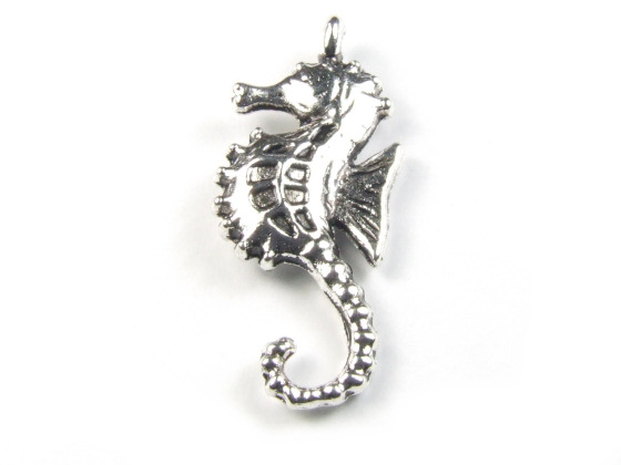 Schmuck-Anhnger, Seepferdchen, 29x12x4 mm, versil