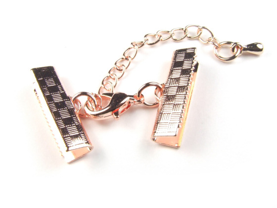 Karabiner mit Endkappen, fr 20x2  mm, rosengold
