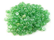Glasperlen, flache Scheiben, 5x3 mm, grün