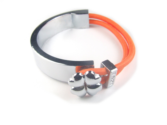Armband mit Elastic, Kleeblatt-Motiv, orange