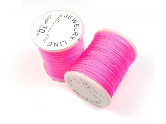 Nylon Schmuckband, 0,8 mm, pink neon