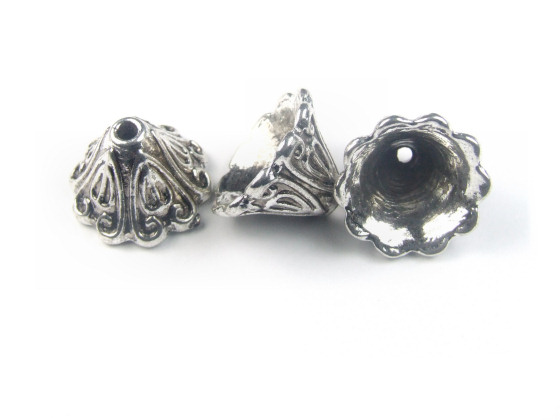Perlkappen, groe Kelche, 16x10 mm
