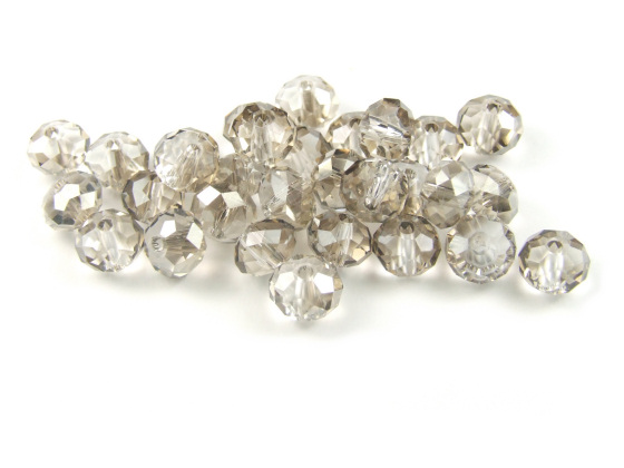 Schliffperlen, Rondelle,  6x4 mm, rauch