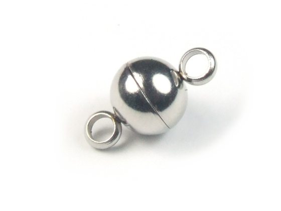 Magnetverschluss, Kugel, 8mm, Edelstahl