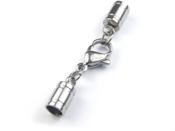Edelstahlverschluss mit Karabiner, fr 4 mm Band