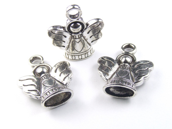 Anhnger, Englein 20x23x7 mm, silberfarben