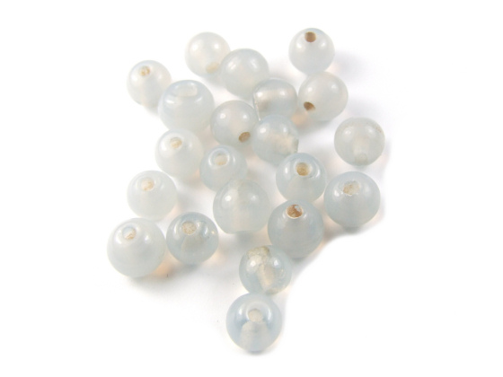 Glasperlen, rund,  6 mm, milky grey