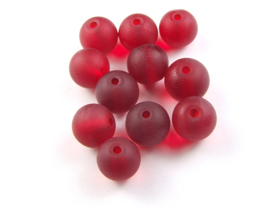 Perlen, satiniert, 8 mm, deep ruby red