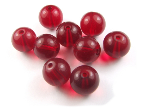 Perlen, 10 mm, deep ruby red