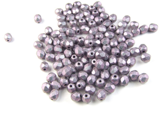 Glasschliffperlen, bhmisch, 4mm, stony purple