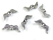 Metallperlen, Fl�gel, 18x7x4 mm, silberfarben