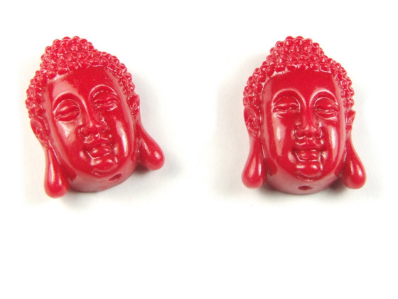 Perlen, Koralle (synthetisch), Buddha