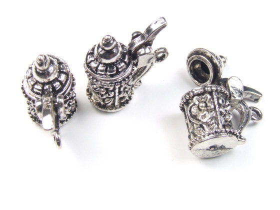 Anhnger, Bierhumpen, 19x18 mm, silberfarben