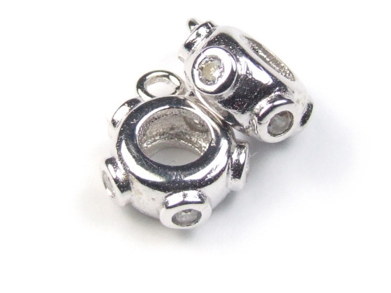 senperle, 8x5 mm, versilbert mit Zirkonia