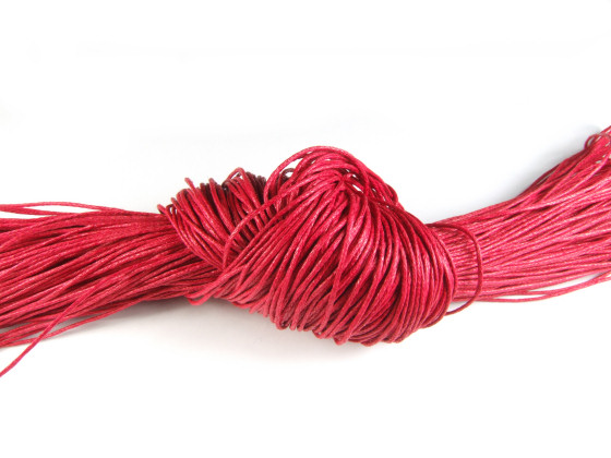 Baumwollband, gewachst, 1,0 mm, rot