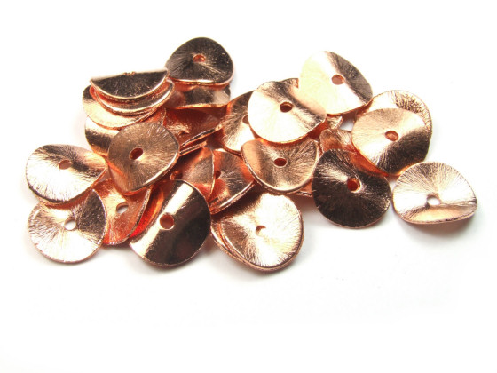 Metallperle, runde Scheiben, 12 mm, ros vergoldet