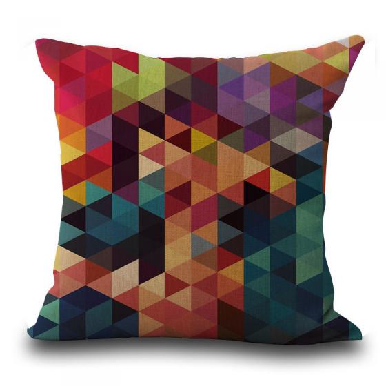 Kissenh�lle, Baumwolle, 45x45 cm, Geometrisch bunt
