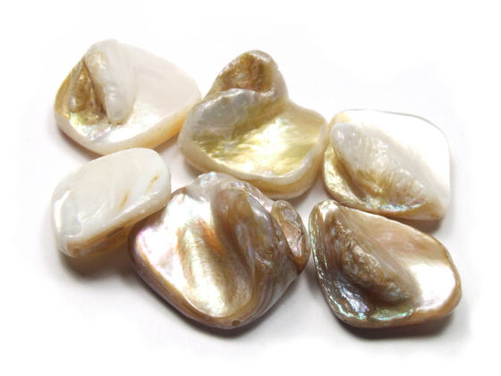 Muschelperlen, Nuggets, gro�, natur