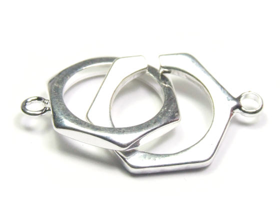 Ringverschluss, versilbert   15  mm