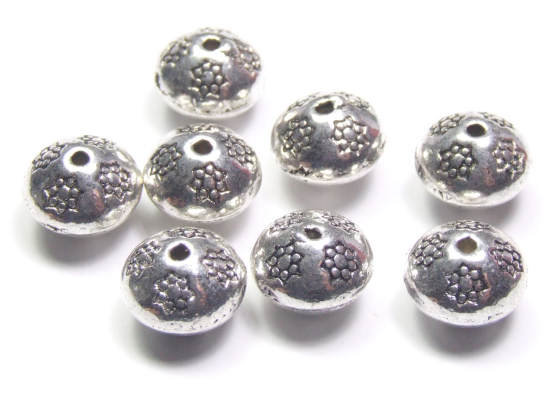 Metallperle, Rondelle, massiv 10 mm