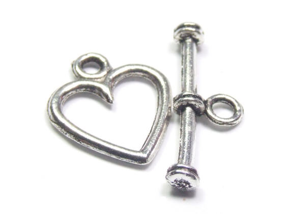 Knebelverschluss, Herzform, 10 mm