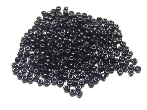 Rocailles,  2.5 mm, opak, schwarz