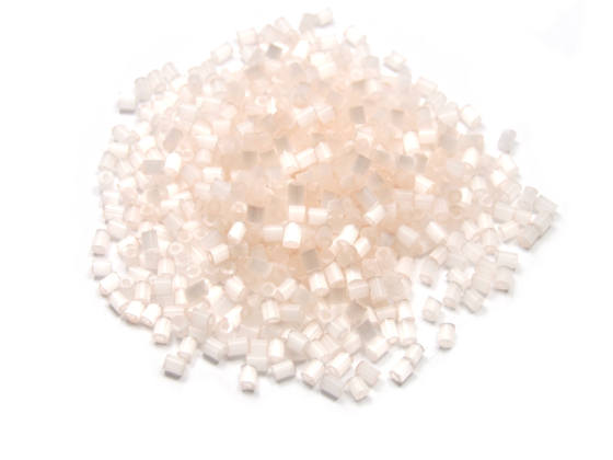 Rocailles, 2.5 mm, Seidenglanz, 2-cut, creme-ros�