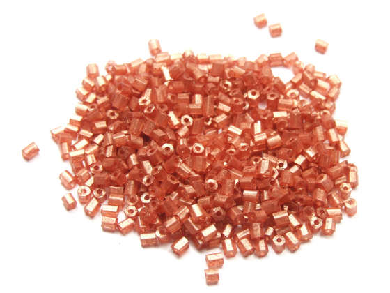 Rocailles, 2.5mm, Seidenglanz, 2-cut, kupfer