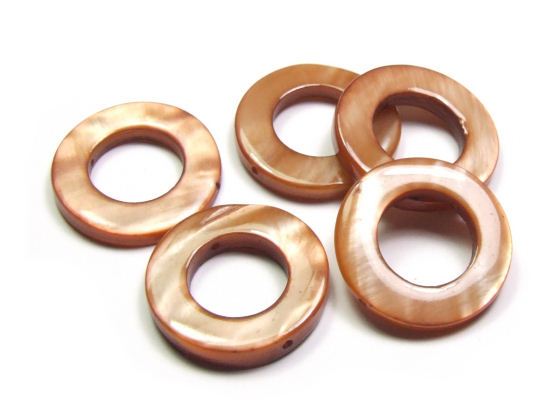 Perlen aus Perlmutt, 20 mm, milchkaffee
